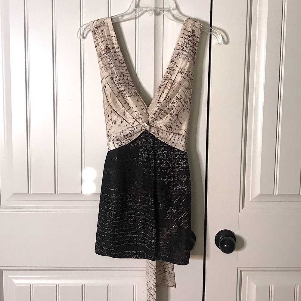 Cream and black tank top